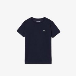 Vetements Garcon | LACOSTE T-Shirt Garcon Lacoste Sport En Coton Melange Respirant Uni