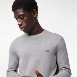 Pullovers | LACOSTE Pull A Col Rond En Coton Uni