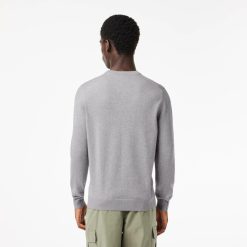 Pullovers | LACOSTE Pull A Col Rond En Coton Uni