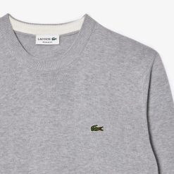 Pullovers | LACOSTE Pull A Col Rond En Coton Uni