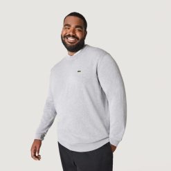 Pullovers | LACOSTE Pull A Col Rond En Coton Uni