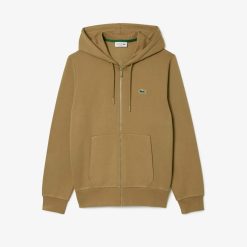 Sweatshirts | LACOSTE Sweatshirt Jogger Zippe Homme En Molleton Lacoste Avec Poche Kangourou