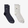 Chaussettes | LACOSTE Lot De 2 Paires De Chaussettes Basses Rayees