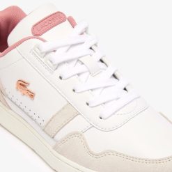 Sneakers | LACOSTE Sneakers T-Clip Femme En Cuir Contraste