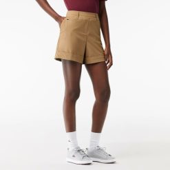 Vetements De Sport | LACOSTE Bermuda Femme Golf Lacoste Sport En Taffetas Extensible