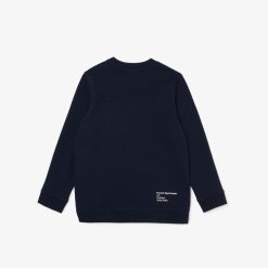 Vetements Garcon | LACOSTE Sweatshirt Garcon Lacoste A Col Rond Finitions Bord-Cotes