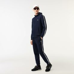 Sweatshirts | LACOSTE Sweatshirt Zippe A Capuche Jogger Homme Classic Fit Avec Bandes Siglees