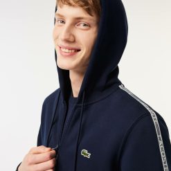 Sweatshirts | LACOSTE Sweatshirt Zippe A Capuche Jogger Homme Classic Fit Avec Bandes Siglees