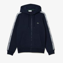 Sweatshirts | LACOSTE Sweatshirt Zippe A Capuche Jogger Homme Classic Fit Avec Bandes Siglees