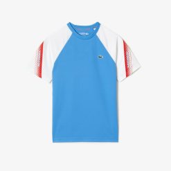 Vetements De Sport | LACOSTE T-Shirt Homme Lacoste Tennis Regular Fit Bandes Siglees