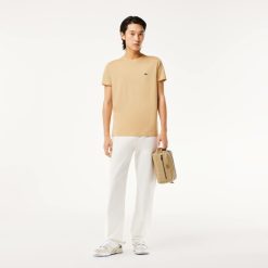 T-Shirts | LACOSTE T-Shirt Col Rond En Jersey De Coton Pima Uni