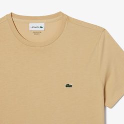 T-Shirts | LACOSTE T-Shirt Col Rond En Jersey De Coton Pima Uni