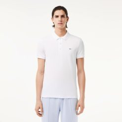 Polos | LACOSTE Polo Slim Fit Coton Stretch Pique Crocodile Gris