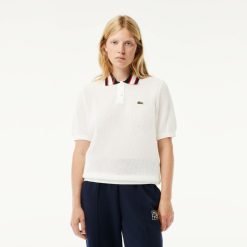 Pullovers | LACOSTE Pull Col Polo Manches Courtes En Coton