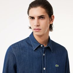 Chemises | LACOSTE Chemise Homme Lacoste Regular Fit En Denim De Coton Biologique