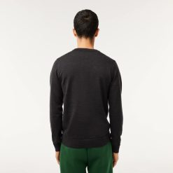 Pullovers | LACOSTE Pull A Col Rond En Laine Merinos Unie