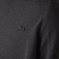 Pullovers | LACOSTE Pull A Col Rond En Laine Merinos Unie