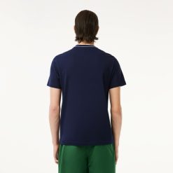 T-Shirts | LACOSTE T-Shirt En Pique Stretch A Col Raye