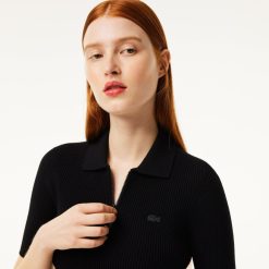 Pullovers | LACOSTE Polo Col Zippe Femme Lacoste En Maille