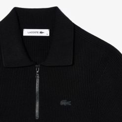 Pullovers | LACOSTE Polo Col Zippe Femme Lacoste En Maille