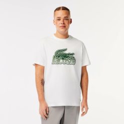 T-Shirts | LACOSTE T-Shirt Homme Lacoste Imprime En Jersey De Coton