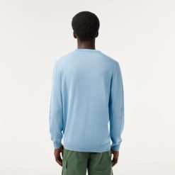 Pullovers | LACOSTE Pull A Col Rond En Coton Uni