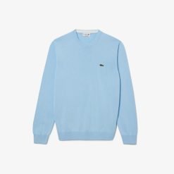 Pullovers | LACOSTE Pull A Col Rond En Coton Uni