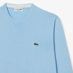 Pullovers | LACOSTE Pull A Col Rond En Coton Uni