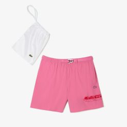 Maillots De Bain | LACOSTE Short De Bain Homme Lacoste Quick Dry Avec Bande Siglee