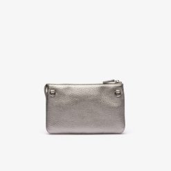 Sacs A Bandouliere | LACOSTE Pochette Double Origin Croc En Cuir