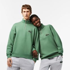 Sweatshirts | LACOSTE Sweatshirt Jogger Unie Col Montant Zippe En Coton Biologique