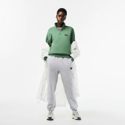 Sweatshirts | LACOSTE Sweatshirt Jogger Unie Col Montant Zippe En Coton Biologique