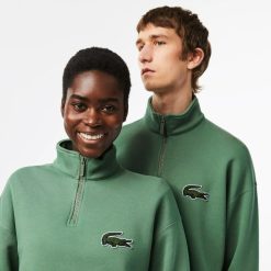 Sweatshirts | LACOSTE Sweatshirt Jogger Unie Col Montant Zippe En Coton Biologique