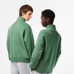 Sweatshirts | LACOSTE Sweatshirt Jogger Unie Col Montant Zippe En Coton Biologique