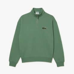 Sweatshirts | LACOSTE Sweatshirt Jogger Unie Col Montant Zippe En Coton Biologique