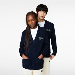 Pullovers | LACOSTE Cardigan Col V Unie Lacoste En Coton Biologique