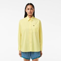 Chemises & Hauts | LACOSTE Chemise Oversize Fit En Popeline De Coton