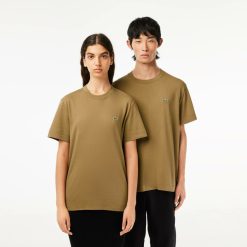 T-Shirts | LACOSTE T-Shirt A Col Rond Unie En Coton Biologique Uni