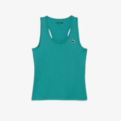 Vetements De Sport | LACOSTE Debardeur Femme Lacoste Sport Slim Fit En Maille Cotelee