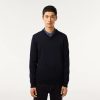 Pullovers | LACOSTE Pull A Col V En Laine Merinos Unie