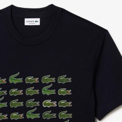 T-Shirts | LACOSTE T-Shirt Relaxed Fit Avec Crocodiles Iconiques