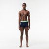 Sous-Vetements & Vetements D'Interieur | LACOSTE Lot De 3 Boxers Courts Casual Marine Avec Ceinture Contrastee