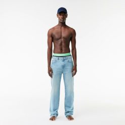 Sous-Vetements & Vetements D'Interieur | LACOSTE Lot De 3 Boxers Courts Casual Marine Avec Ceinture Contrastee