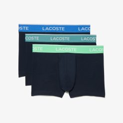 Sous-Vetements & Vetements D'Interieur | LACOSTE Lot De 3 Boxers Courts Casual Marine Avec Ceinture Contrastee