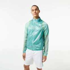 Vetements De Sport | LACOSTE Coupe-Vent Impermeable A Capuche Homme Lacoste Sport