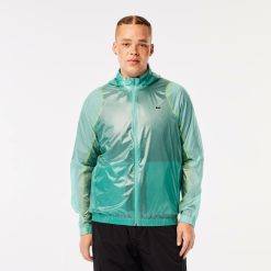 Vetements De Sport | LACOSTE Coupe-Vent Impermeable A Capuche Homme Lacoste Sport