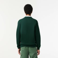 Pullovers | LACOSTE Cardigan Homme Lacoste Relaxed Fit Boutons Ton Sur Ton En Laine