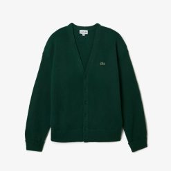 Pullovers | LACOSTE Cardigan Homme Lacoste Relaxed Fit Boutons Ton Sur Ton En Laine