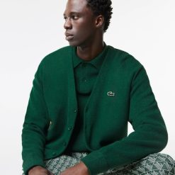 Pullovers | LACOSTE Cardigan Homme Lacoste Relaxed Fit Boutons Ton Sur Ton En Laine