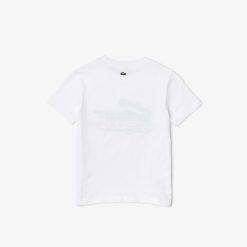 Vetements Fille | LACOSTE T-Shirt Enfant Avec Imprime Contraste En Jersey De Coton